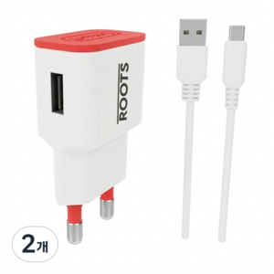 루츠 국내생산 USB 1포트 저전압 DC 5V 2A 저전력 저속충전 어댑터 홈캠 충전기 + C타입 1M 케이블 포함