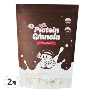 얌비티 얌프로틴 저당 단백질 그래놀라 초코시리얼, 400g, 2개