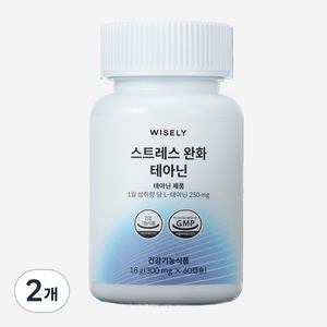 와이즐리 스트레스 긴장 완화엔 테아닌, 60정, 2개