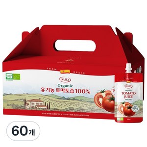 바이퀸 델리오 유기농 NFC 착즙 100% 레드 토마토 즙 주스, 100ml, 60개