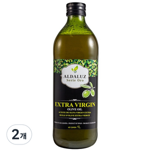 알다루즈 엑스트라버진 압착 올리브오일(산도0.2), 1L, 2개