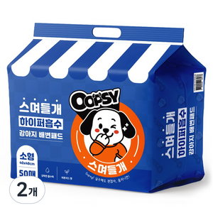 웁쉬 스며들개 고흡수 강아지 배변패드 두툼형 피톤치드향, 50개입, 소형 ( 40 x ..., 2개