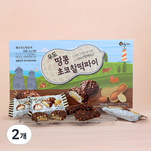 제주 우도땅콩 초코 찰떡파이 여행 선물 특산물 사무실간식, 360g, 2개