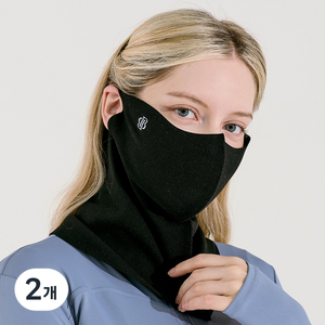 베일리화이트 심리스 골프 방한 마스크 겨울 기모 스포츠 낚시 등산 조깅 스키 여성 남성 커플, FREE, 블랙, 2개