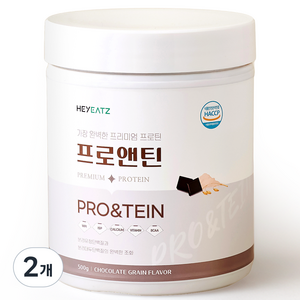 프리미엄 고단백 프로틴 당류 0g 락토프리 단백질보충제 유당불내증 쉐이크 프로앤틴 초코 미숫가루맛, 500g, 2개