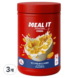 밀잇 식단관리 단백질 쉐이크 시리얼맛, 560g, 3개