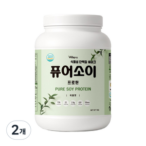 퓨어소이 프로틴, 1kg, 2개