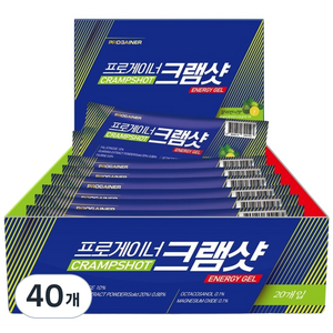 프로게이너 크램샷 깔라만시맛 파워젤 근육 긴장 쥐 완화 라이딩 러닝 마라톤 등산 에너지젤, 35g, 40개