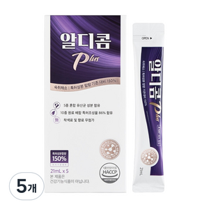 공식 숙취해소제 알디콤Plus 액상 스틱형 5포입, 105ml, 5개