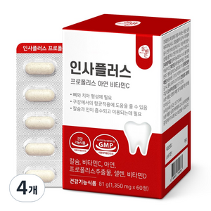 인사플러스 프로폴리스 아연 비타민C, 4개, 60정