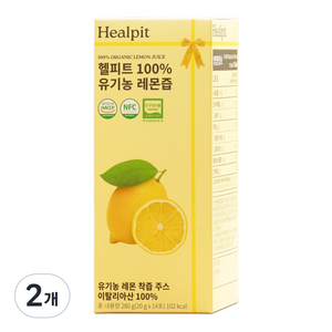 헬피트 유기농 레몬수 NFC 착즙 스틱 레몬즙, 280g, 2개