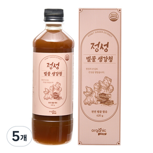 물 한방울 안들어간 진짜 국내산 100% 안동 생강 천연벌꿀 정성 생강청 원액 생강차, 620g, 1개입, 5개