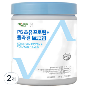 팜스빌 PS 초유 프로틴 플러스 콜라겐 프리미엄 단백질 쉐이크, 420g, 2개