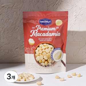 호주 퀸즐랜드산 오리지넛 프리미엄 4L등급 호주산 마카다미아, 300g, 3개