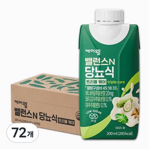 케어웰 밸런스N 당뇨식 트리플 케어, 200ml, 72개