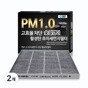 대한카필터 PM1.0 활성탄 에어컨필터, KC100, 2개