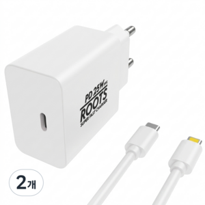 루츠 국내생산 PD 25W PPS C타입 초고속 충전기 + C TO 8 1M 케이블포함