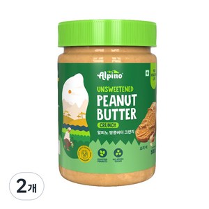 알피노 무가당 땅콩버터 크런치, 500g, 2개