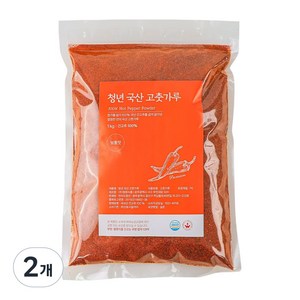 25년 햇 청년고춧가루 국산 보통맛 굵은가루, 1kg, 2개