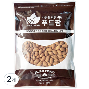 푸드팜 볶음 아몬드 캘리포리아, 500g, 2개