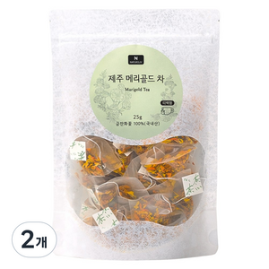 네이쳐리브 제주 수제 메리골드 꽃차 마리골드 꽃송이 티백형, 50개입, 500mg, 2개
