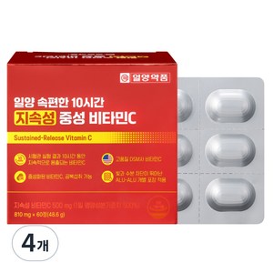 일양약품 속편한 10시간 지속성 중성 비타민C 영양제 48.6g, 60정, 4개