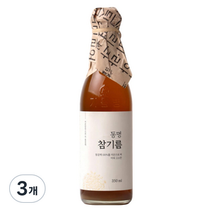 동명 저온 압착 고소한 통참깨100% 방앗간 참기름, 350ml, 3개