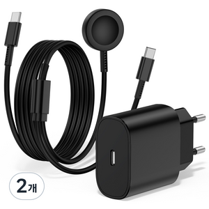루미아코어 25W PPS PD 3.0 초고속 충전기 +갤럭시워치 호환 2in1 유무선 충전케이블 60W 180cm