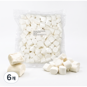 화이트 빅 마시멜로, 1kg, 6개