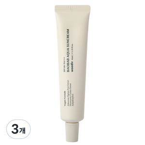 [우디브] 바오밥 아쿠아 선크림 / 눈시림 없는 무기자차 비건 촉촉함, 3개, 40ml