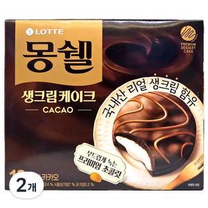 몽쉘 생크림케이크 카카오, 408g, 2개