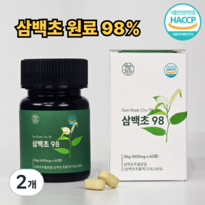 함량의꿈 삼백초 추출물 식약청인증 HACCP 100% 정품, 60정, 2개