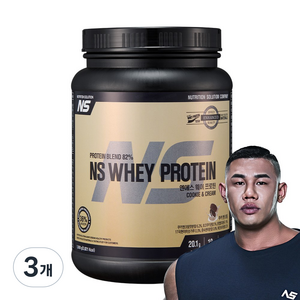 NS 웨이프로틴 쿠키앤크림맛 단백질보충제 프로틴, 1kg, 3개