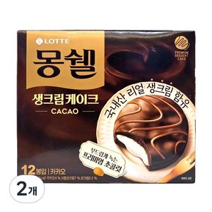 롯데제과 몽쉘 카카오 생크림 케이크, 408g, 2개