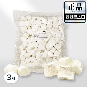 화이트 빅 마시멜로 마쉬멜로우, 1kg, 3개