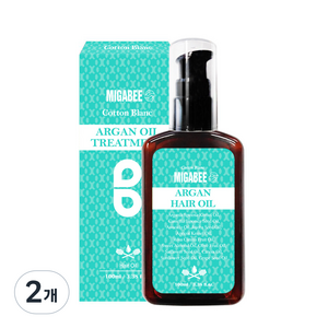미가비 퍼퓸 아르간 헤어오일 코튼블랑향, 100ml, 2개