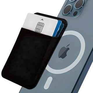 OMIK 여성 아코디언 카드지갑 RFID 대량 수납 11 신지모루 M 베이직 맥세이프 호환 카드 지갑 파우치 휴대폰 케이스, 블랙, 1개