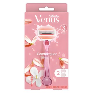 Venus 컴포트 글라이드 화이트티 여성용 면도기 + 면도날 2입, 1개