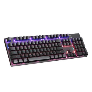 홈플래닛 레인보우 LED 기계식 게이밍 키보드, AK10, 일반형, 블랙