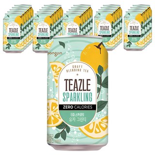 티즐 유자그린티 스파클링,  350ml, 뚱캔 이미지