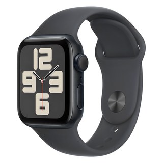 Apple 정품 2024 애플워치 SE 2세대 알루미늄 케이스, 40mm, GPS, 미드나이트 / 미드나이트 스포츠 밴드, S/M_애플워치 SE1 