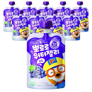 팔도 뽀로로 워터젤리 포도, 120g, 120ml, 10개