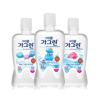 가그린 어린이용 구강세정제 딸기향 랜덤발송, 380ml, 3개