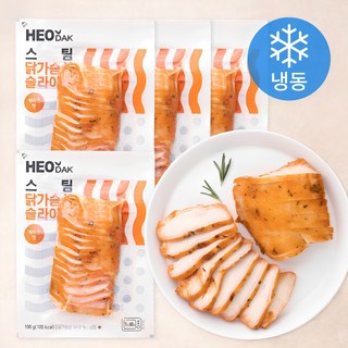 허닭 스팀 닭가슴살 슬라이스 케이준맛 (냉동), 100g, 1개입, 4개