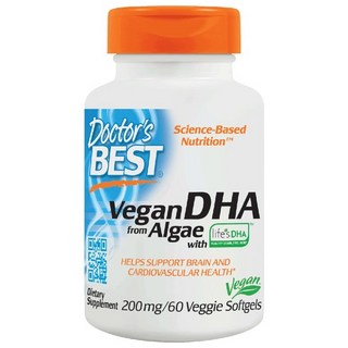 Doctor's BEST 藻類DHA 200mg 素食軟膠囊, 60顆, 1罐