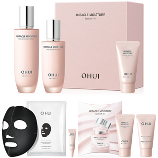 오휘 미라클 모이스처 핑크 베리어 스킨 150ml + 에멀전 100ml + 크림 25ml, 1세트 (+오휘 3종+마스크 증정)
