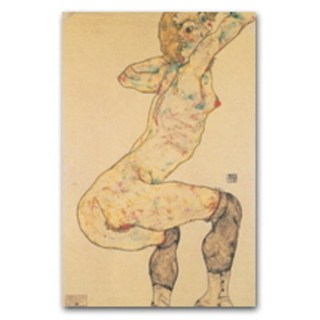 에곤 실레 그림 - 무릎을 구부리고 있는 누드