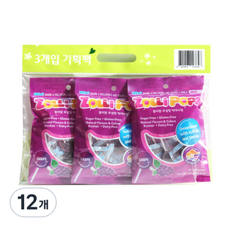 졸리팝 무설탕 막대사탕 포도맛, 40g, 12개