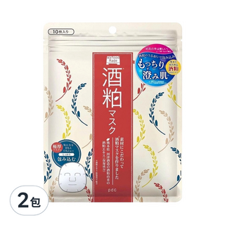 PDC 酒粕面膜, 10片入, 讓肌膚喝飽水 重現青春光彩, 輕輕鬆鬆補水 極致保養, 10片, 2包