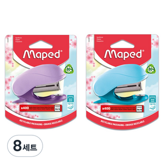 마패드 파스텔 미니 스테플러 + 심 400p 세트, 랜덤발송, 8세트